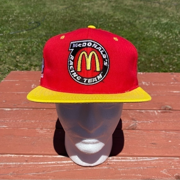 Vintage McDonald’s Racing Team Hat Snap Back Trucker 90s 94 Bill Elliott Red - Picture 2 of 11